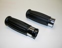 Black Rubber Grips with Chrome band for HD 1973 thru 1995